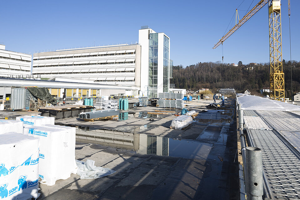 Übersichtsbild Baustelle Landeskrankenhaus Feldkirch OP Zentrum