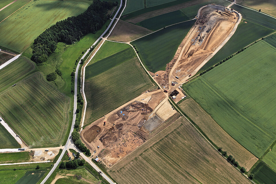 Luftbild Baustelleneinrichtung Eierberge Tunnel Nordportal